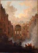 ROBERT, Hubert Incendie de lOpera oil painting on canvas